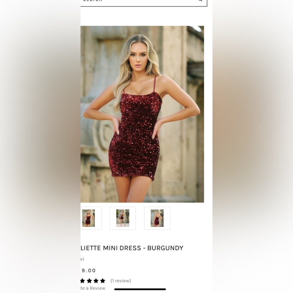 Gorgeous sequin cocktail dress - burgundy- brand new
